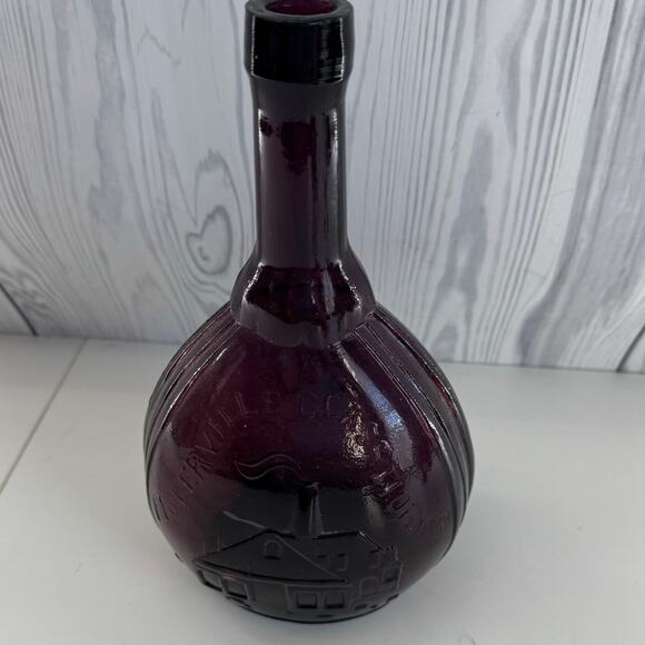Vintage Jenny Lind Amethyst Bottle Decanter Purple Glass 9.5 inches - Picture 4 of 7